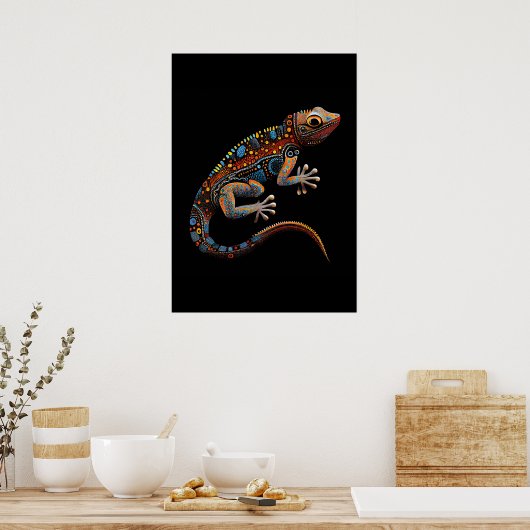 Aboriginal Art style Goanna Poster (Keuken)