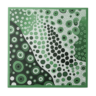 Aboriginal art style green 2 of 9 Ceramic Tegel Tegeltje