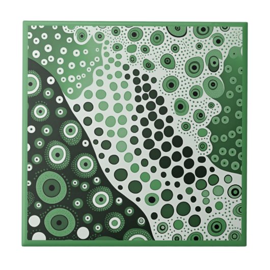 Aboriginal art style green 2 of 9 Ceramic Tegel Tegeltje (Voorkant)