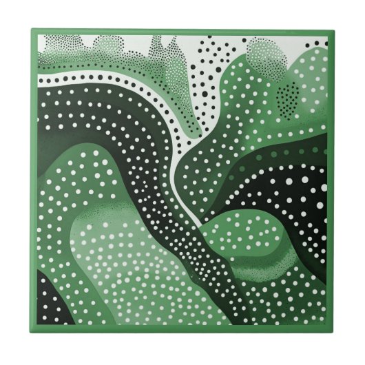 Aboriginal art style green 3 van 9 keramische Tege Tegeltje (Voorkant)