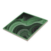 Aboriginal art style green 4 van 9 keramische Tege Tegeltje (Zijkant)