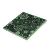 Aboriginal art style green 6 van 9 keramische Tege Tegeltje (Zijkant)