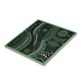 Aboriginal art style green 7 van 9 keramische Tege Tegeltje (Zijkant)
