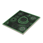 Aboriginal art style green 8 of 9 keramische Tegel Tegeltje (Zijkant)