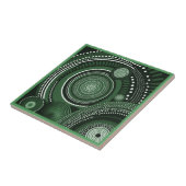 Aboriginal art style green 9 van 9 keramische Tege Tegeltje (Zijkant)