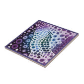 Aboriginal art style paars 2 of 9 keramische Tegel Tegeltje (Zijkant)