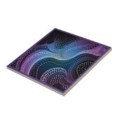 Aboriginal art style paars 4 of 9 keramische Tegel Tegeltje (Zijkant)