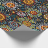 Aboriginal art style wrapping paper bloemen cadeaupapier (Hoek)