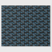 Aboriginal art style wrapping paper blue cadeaupapier (Vlak)