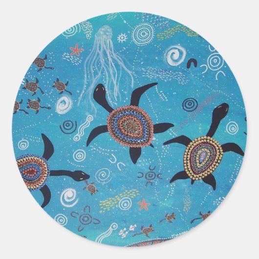 Aboriginal Art Turtle Dreaming Sticker (Voorkant)