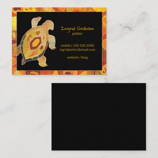 Aboriginal Art Turtle Potter Visitekaartje (Voorkant / Achterkant)