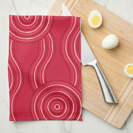 Aboriginal art waratah theedoek (Quarter Fold)