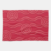 Aboriginal art waratah theedoek (Horizontaal)