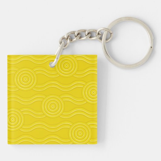 Aboriginal art wattle sleutelhanger (Achterkant)
