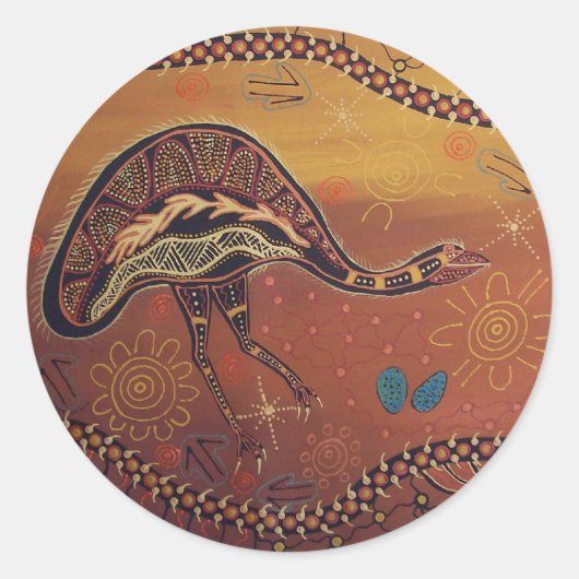 Aboriginal Art Wild EMU Sticker (Voorkant)