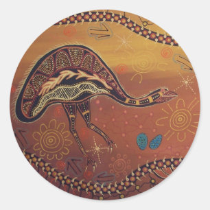 Aboriginal Art Wild EMU Sticker