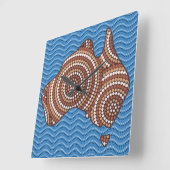 Aboriginal Australia dot painting Vierkante Klok (Hoek)