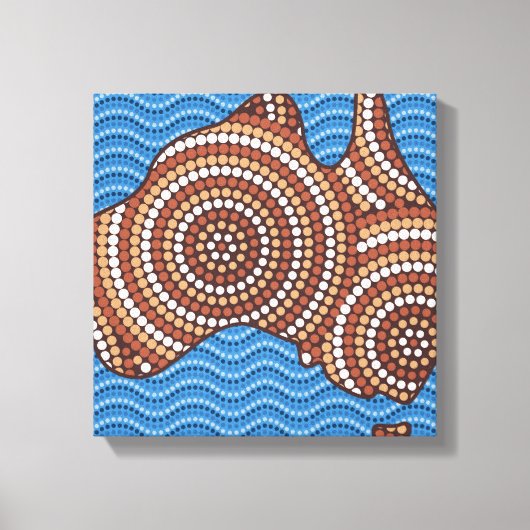 Aboriginal Australia Punt schilderen Canvas Afdruk (Voorkant)