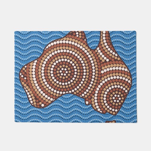 Aboriginal Australia Punt schilderen Deurmat (Voorkant)