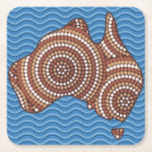 Aboriginal Australia Punt schilderen Kartonnen Onderzetters (Voorkant)