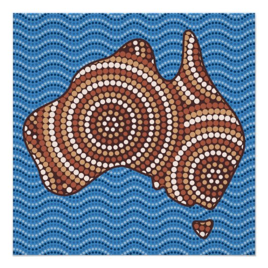 Aboriginal Australia Punt schilderen Perfect Poster (Voorkant)