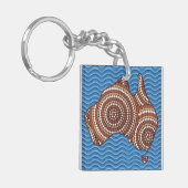 Aboriginal Australia Punt schilderen Sleutelhanger (Voorkant Links)
