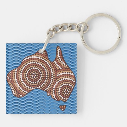 Aboriginal Australia Punt schilderen Sleutelhanger (Achterkant)