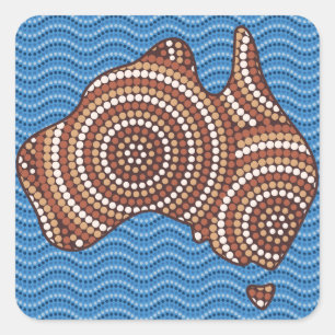 Aboriginal Australia Punt schilderen Vierkante Sticker