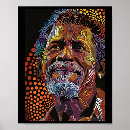 Aboriginal Australian Dot Art Portrait of Art Poster (Voorkant)