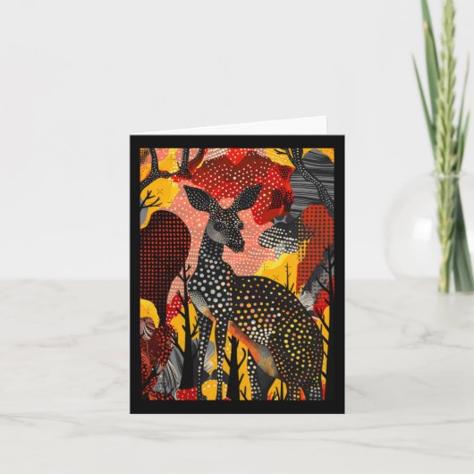 Aboriginal Australian Kangaroo Dot Art Room kunstw Kaart (Voorkant)