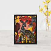 Aboriginal Australian Kangaroo Dot Art Room kunstw Kaart (Gele Bloem)