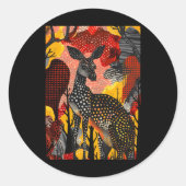 Aboriginal Australian Kangaroo Dot Art Room kunstw Ronde Sticker (Voorkant)