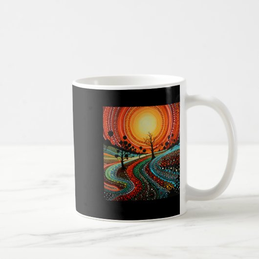 Aboriginal Authentic Art - Sunlight Sticker Koffiemok (Rechts)