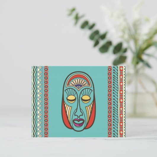Aboriginal Aztec Inca Mayan Masker Briefkaart (Staand voorkant)