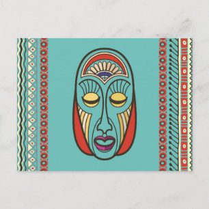 Aboriginal Aztec Inca Mayan Masker Briefkaart