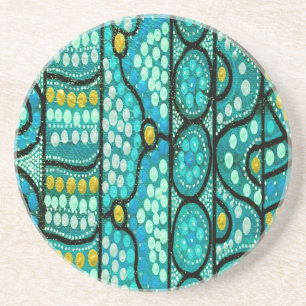 Aboriginal bruiloft Onderzetters de reis blauw