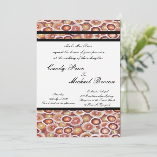 Aboriginal bruiloft uitnodiging Tribal Land (Staand voorkant)