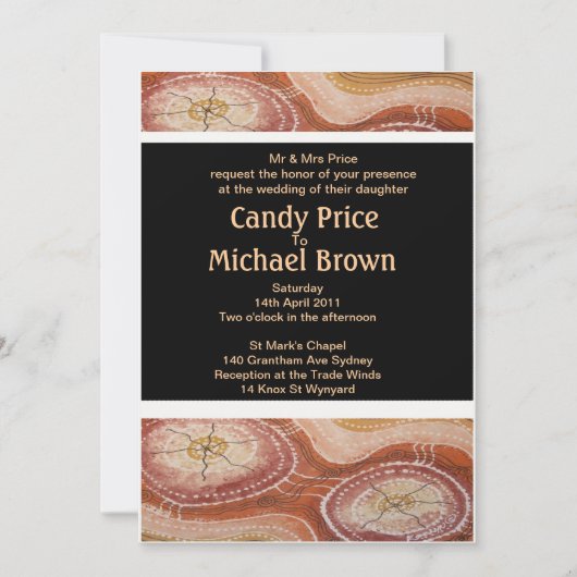 Aboriginal bruiloft uitnodiging woestijn dromen (Voorkant)