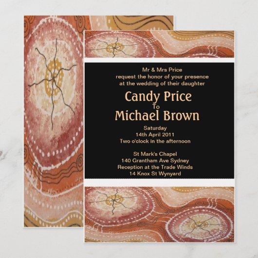 Aboriginal bruiloft uitnodiging woestijn dromen (Voorkant / Achterkant)