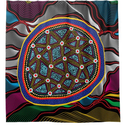 Aboriginal Design-15-douchergordijn Douchegordijn (Voorkant)