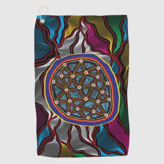 Aboriginal Design-15 golfhanddoek (Voorkant)