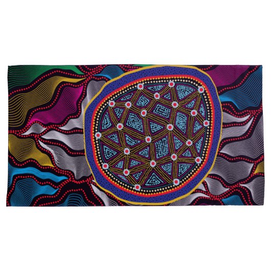 Aboriginal Design-15 Kussensloop (Voorkant-Rechts)