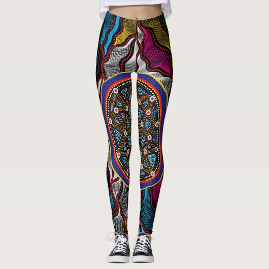 Aboriginal Design-15 Leggings (Voorkant)