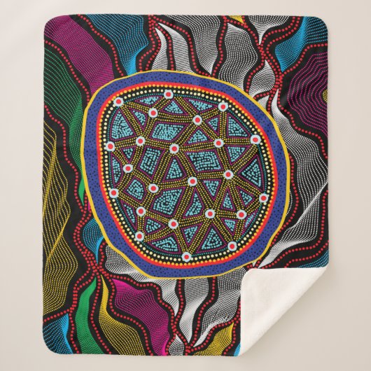 Aboriginal Design-15 Sherpa Deken (Voorkant)