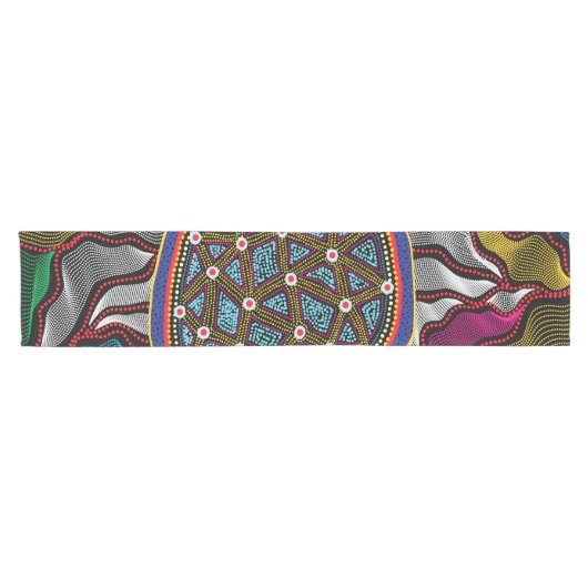 Aboriginal Design-15 Tablecloth Korte Tafelloper (Horizontaal)