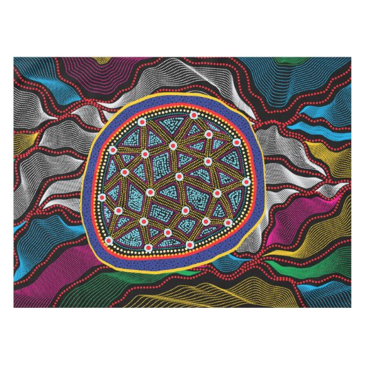 Aboriginal Design-15 Tablecloth Tafelkleed (Voorkant (Horizontaal))