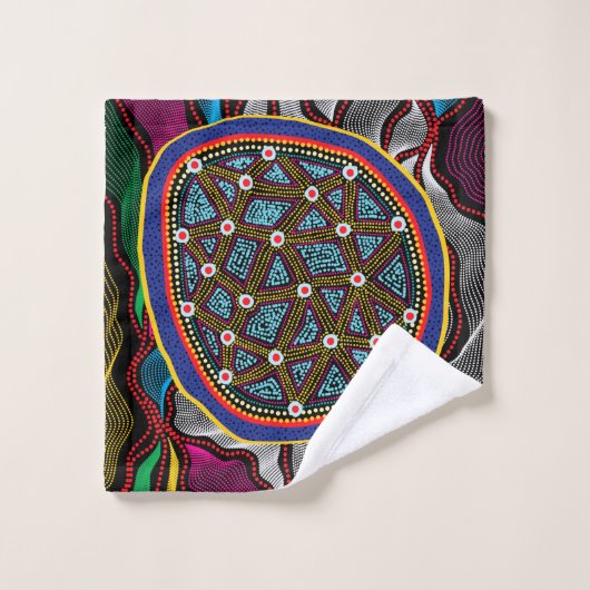 Aboriginal Design-15 Towel Bad Handdoek (Wasdoekje)