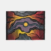 Aboriginal Design Fleece Deken (Voorkant (Horizontaal))
