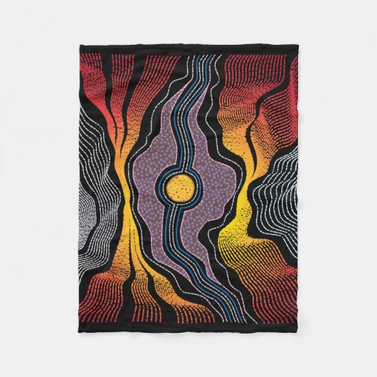 Aboriginal Design Fleece Deken (Voorkant)