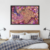 Aboriginal Dot Art Canvas Afdruk (Insitu (Slaapkamer))